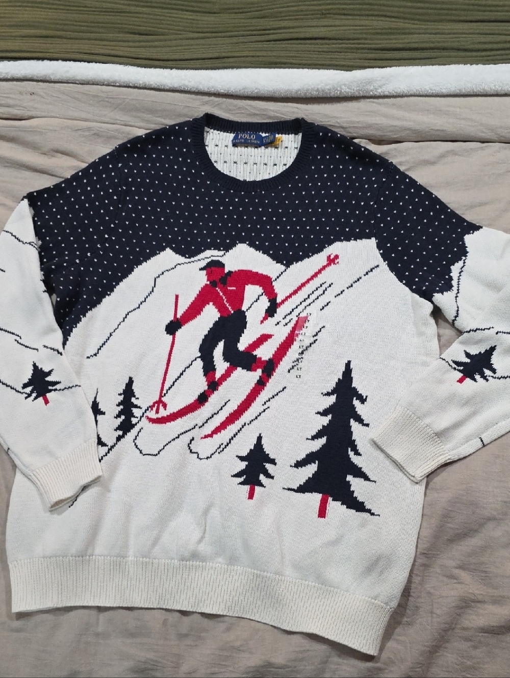 Polo by Ralph Lauren Men's Ski Graphic Crewneck Sweater - White/Navy/Red